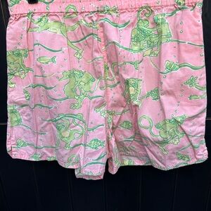 Pink & Green Printed girls Shorts